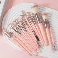 Professional Makeup Brush Set With Velvet Storage Bag, Soft Bristles, Portable, Includes Foundation Brush, Eyeshadow Brush, Blending Brush, Eyebrow Brush, Etc., Perfect For Travel Makeup. This Complete Makeup Brush Set Is An Ideal Choice For Makeup Gift Box. - Pink - View 11