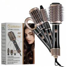 Hatteker 4-In-1 Multifunctional Hot Air Brush, Home And Salon Hair Styling Blow Dryer Comb For Straight And Curly Hair - Black - View 10