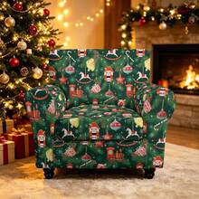 1pc Christmas Print Elastic 5-Piece Chair Cover Dust-Proof Living Room Bedroom Sofa Cover All-Season Universal Removable Washable - Multicolor - View 21