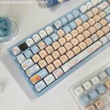 Nautical Bear Keycaps Cute DIY Highly Attractive PBT 5-Sided Dye-Sublimation MOA Height Compatible With Mechanical Keyboards - View 6