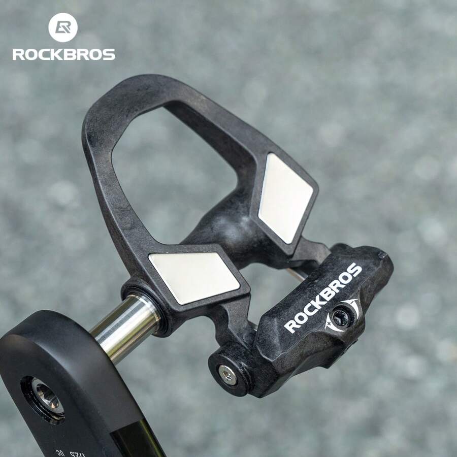 ROCKBROS 一對公路車用 SPD 鎖踏,高品質碳纖維材質 - 黑色 - 查看 1