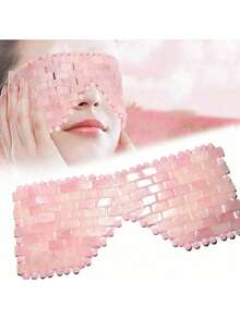 1pc Natural Jade Eye Massager, Rose Quartz Jade Eye Relaxation Massage Stone, Skin Massage Beauty Tool, Perfect Gift For Girlfriend Or Mother - Multicolor - View 1