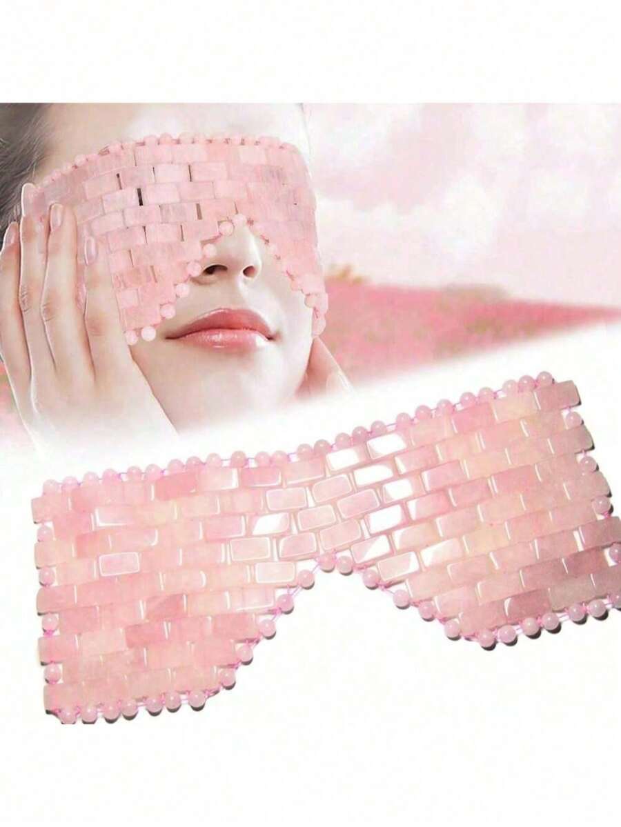 1pc Natural Jade Eye Massager, Rose Quartz Jade Eye Relaxation Massage Stone, Skin Massage Beauty Tool, Perfect Gift For Girlfriend Or Mother - Multicolor - View 1