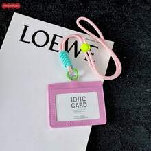 Ins Lanyard Card Holder Keychain Integrated Transparent Work Badge Card Sleeve Photo Protector Bus Card Access Card Campus Card Meal Card ID Badge, Middle & High School Students, Office Workers, Idol Fans, Card Storage, Photo Dust-Proof, Portable, Birthday Gift, Holiday Gift, Anime Merchandise Storage, Commuting, Campus Use, Desk Organization, Creative Collection, DIY Decoration - A - View 14