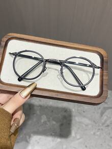 1 Pair Men's Vintage Round Metal Frame Fashion Clear Lens Glasses, Suitable For Daily Wear, Computer, Gaming, Everyday Use - Multicolor - View 17