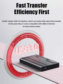 EAGET Portable External Hard Drive 2.5 Inch USB3.0 5Gbps, 500GB 1TB External HDD, Metal Casing, Auto Sleep Hibernation, External Storage For Laptop & Desktop Computer File Backup - View 5