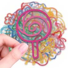 56pcs Colorful Outline Simple PET Stickers, Perfect For Scrapbooking, Journals, Laptops, Bumpers, Skateboards, Water Bottles, Computers, Phones And Other DIY Creative Graffiti Sticker Toys - Multicolor - View 6