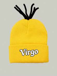 1Pc 12 Constellation Custom Knit Beanie, Unique Tentacle Design Cuffed Winter Hat, Fashion Hip‑Hop Warm Acrylic Cap For Men Gift - Yellow - View 22