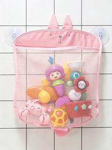 1 Set Cartoon Mesh Storage Hanging Basket, Colorful Multi-Functional Bathroom Children's Bath Storage Bag, Suction Cup Hanging Bag - Multicolor - View 2