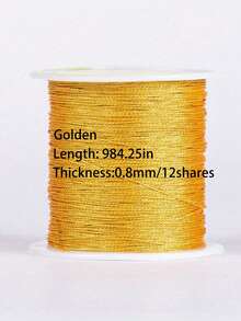 Gold/Silver Metallic Braided Cord, Suitable For Making Bracelets, Necklaces, DIY Tassels, Beaded Jewelry, Shamballa Cords And Other Accessories. - Multicolor - View 24
