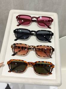 1/4 Pair Women's Fashion Glasses, Geometric Pattern Frame, Retro Style, Suitable For Vacation, Party, Daily Wear, Fits All Face Shapes. - Multicolor - View 13