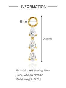1PC 925 Sterling Silver Dainty Flower Irregular Earring Charms Piercing Cartilage Helix Conch Earrings Jewelry Making Own Accessories Daily Gift - Gold - View 18