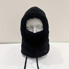 1pc Upgraded Thickened Balaclava Hat, Outdoor Fleece Face Mask - Elastic Drawstring, Warm Cycling Skiing Outdoor Sports Use, Unisex, Solid Color Soft Fleece Thickened Warm All-In-One Windproof Mask Scarf Fleece Hat, Outdoor Casual Hat - Multicolor - View 6