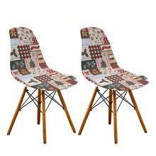 1/2/4/6pcs Christmas Print Shell Chair Covers, Removable & Washable, Suitable For Home, Hotel, Banquet - Multicolor - View 25