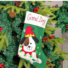 1pc Cute Cat & Dog Cartoon Christmas Stocking Ornament, Christmas Tree Decoration Small Gift Bag Hanging Decor - Multicolor - View 3