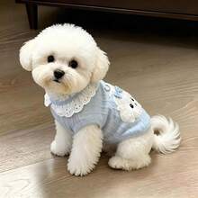 1PC Blue Pet Dog/Cat Tank Top Lightweight And Fashionable Spring And Autumn Sleeveless Tank Top Suitable For Teddy Poodle And Other Small And Medium Sized Pet Clothes - Blue - View 3