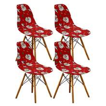 1/2/4/6pcs Christmas Print Shell Chair Covers Elastic Chair Covers For Home, Hotel, Restaurant Chairs, Casual Armless, Suitable For Kitchen, Office, Dining Room And Living Room - Multicolor - View 39