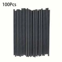 10/25/50/100pcs Disposable Black Paper Straws, Candy Stir Sticks, Suitable For Cocktails, Birthdays, BBQs, Events And Celebrations - View 1