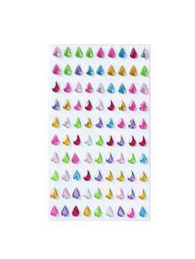 451pcs Rainbow 3D Glitter Gem Stickers, 2pcs Acrylic Glitter Heart Stickers, Self-Adhesive Rhinestone Teardrop Design, Suitable For Makeup And Clothing, Multicolor Diamond Face Gems, Perfect For Festivals, Parties And Events - Multicolor - View 10
