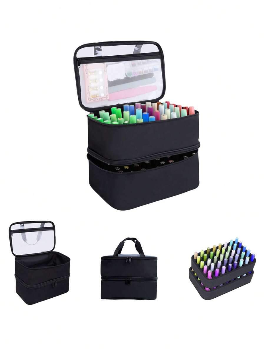 Nail Polish Storage Organizer – Holds 30–84 Bottles (15ml/0.5 Fl Oz); Features A Portable Design; A Storage Case Specially Designed For Nail Enthusiasts And Nail Technicians. - Multicolor - View 1