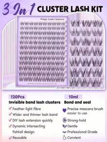Natural Cluster Eyelash Extension Kit DIY Eyelash Extension Kit C Curl Eyelash Clusters Individual Eyelash Set - C - View 7