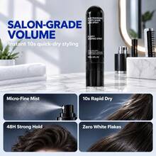Hair Spray Penambah Volume & Pembentuk Rambut 90ml, Tahan Lama Sepanjang Hari, Meningkatkan Volume Akar Rambut, Cocok untuk Gaya Rambut Segar Sehari-hari, Tidak Berminyak, Semprotan Halus Tanpa Residu, Mudah Disisir dan Dibersihkan, Unisex, Cocok untuk Semua Jenis Rambut - Pakaian formal - View 2