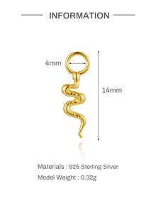 EleRunis 1PC 925 Sterling Silver Dainty Dangle Piercing Charm Drop CZ Build Your Own Handmade Earring Charm Fine Jewelry For Daily Wear Party Engagement - Gold - View 28