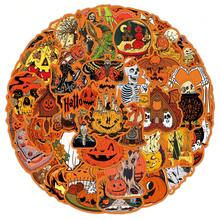 50pcs Vintage Cartoon Halloween Ghost Skull Creative Decorative Storage Box Stationery Notebook Stickers - Multicolor - View 5