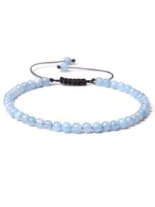 4mm Fine Bead Bracelet, Adjustable Natural Stone Semi-Precious Gemstone Yoga Beads Handmade Bracelet Jewelry - Bracelet - View 39