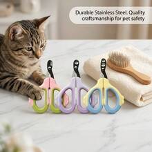 3pcs/1pc Set Curved Pet Nail Clipper, Small Hole Design To Prevent Cutting Blood Line, Nail Trimmer For Cats, Dogs, Puppies, Rabbits And Guinea Pigs, Multi-Color Soft Grip Handle Pet Grooming Tool, Cat Accessories, Rabbit Pet Supplies, Dog Essential, Puppy Essential, Saudi Arabia National Day Gift, Christmas Gift, Halloween Gift - A - View 5