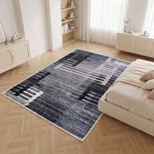 Washable Modern Minimalist Patterned Area Rug – Scandinavian Geometric Design, Contemporary Washable Carpet For Living Room, Bedroom & Home Decor - Coffee Brown - View 4