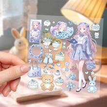 1pc JK Girl Sticker Decoration For Phone Case, Refrigerator, Planner, Diary, Scrapbook, Luggage, Window, Guitar, Helmet, Skateboard, Laptop - Multicolor - View 5