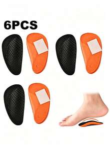 3 Pairs Unisex Sports Shock-Absorbing Half-Size Insoles, Soft & Bouncy Comfortable All-Season Shoe & Boot Accessories - Multicolor - View 7