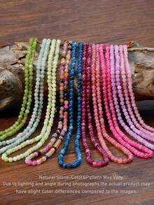 1/5/10pcs Exquisite Elegant Natural Stone Beaded Necklace Pink Crystal Strawberry Quartz Handmade Beaded Necklace Energy Balance Jewelry - Multicolor - View 8
