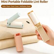 1pc Mini Foldable Lint Remover, 180° Rotating Sticky Roller, With Dust Cover And Replaceable Paper Core, Easy To Tear Off Glue Portable Lint Remover, Suitable For Clothes, Pet Hair, Dust And Fluff Cleaning, Suitable For Home, Travel Office Use - Multi-color - View 12
