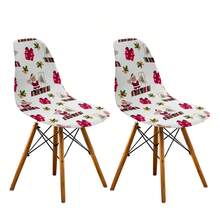 1/2/4/6pcs Christmas Print Shell Chair Covers, Removable & Washable, Suitable For Home, Hotel, Banquet - Multicolor - View 23