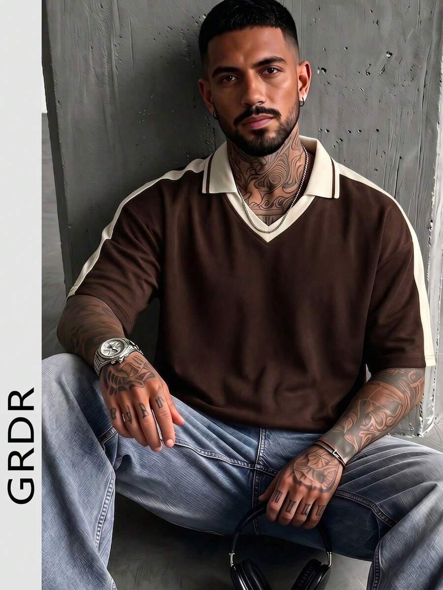 GRDR Men's Fashion Loose Short Sleeve T-Shirt | Exquisite Design | Summer Essential | Easy To Match | Show Your Style