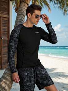 Men Swim Rashguard Sets - Siyah - Görünüm 7