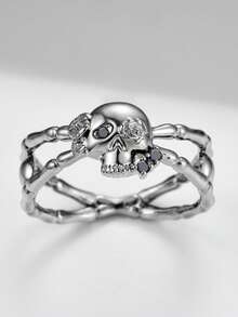 1pc Cubic Zirconia Skull Halloween Women's Matching Ring - skull - View 6