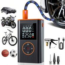 Pompa Ban Portabel & Kompresor Udara, Pompa Ban 150PSI dengan Layar Digital LCD, Pompa Udara Portabel 3x Lebih Cepat untuk Mobil, Sepeda Motor, Sepeda, dan Lainnya. 7.4V 1800mAh - Wireless - View 10