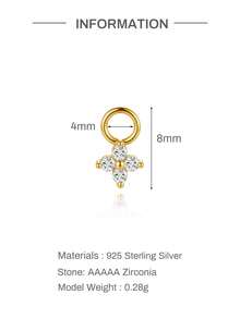 1PC 925 Sterling Silver Dainty Flower Irregular Earring Charms Piercing Cartilage Helix Conch Earrings Jewelry Making Own Accessories Daily Gift - Gold - View 15