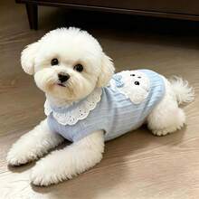 1PC Blue Pet Dog/Cat Tank Top Lightweight And Fashionable Spring And Autumn Sleeveless Tank Top Suitable For Teddy Poodle And Other Small And Medium Sized Pet Clothes - Blue - View 6