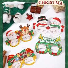 6/12pcs Kacamata Pesta Natal - Desain Santa, Kepingan Salju, dan Rusa Kutub yang Meriah untuk Dewasa & Remaja, Kacamata Kertas untuk Perayaan Liburan - MultiWarna - View 6