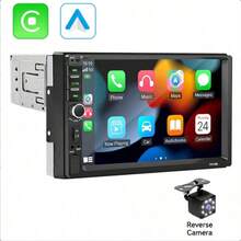 VENBES 7 Inch Single DIN Car Stereo, Wired Apple CarPlay And Android Mirror-Link, MP5 Multimedia Car Radio, Bluetooth FM USB AUX, 12V Car Head Unit - Main Unit + 8‑LED Square Rear‑view Camera - View 14