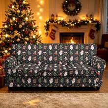 1pc Christmas Print Elastic 5-Piece Chair Cover Single Seat Dust-Proof Living Room Bedroom Sofa Cover All Season Universal Removable Washable - Multicolor - View 25
