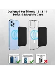 Universal Magnetic Phone Back Card Holder, Leather Card Sleeve For Daily Travel - Multicolor - View 4