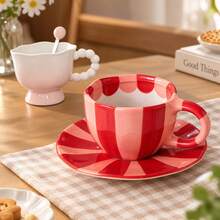 High-Value Aesthetic Mug Cup Birthday Wedding Full Moon Celebration Return Gift Cartoon Cup Pearl Round Handle Coffee Cup (Without Spoon) - Multicolor - View 2