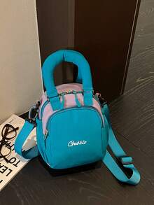 Crossbody Bag Color Block Embroidery Letter Handbag Multi Pockets Storage Bag For Daily Shopping Casual Street - Multicolor - View 2