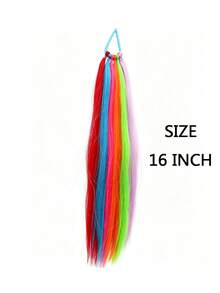 16inch 60g Halloween Colorful Ponytail 50cm Colored Wig Ring Colorful Ponytail - Multicolor - View 3