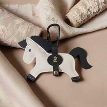 1pc Colorful Pony Leather Keychain, Cute Horse Shape Pendant, Creative Bag Charm, Wallet Hanging Accessory, Stylish Key Ring Decoration For Teens & Adults - Multicolor - View 9